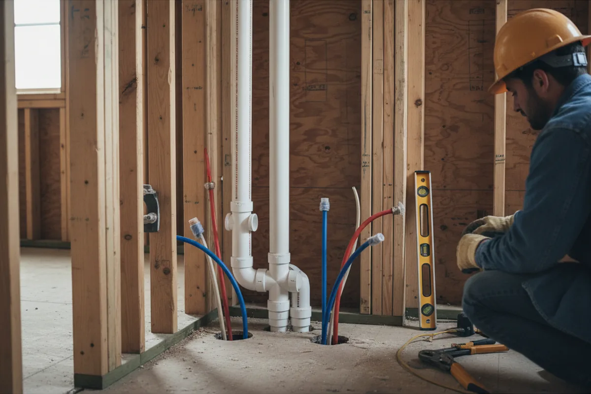 Drain and supply rough-in during Toilet Repair and Installation in Bartonsville
